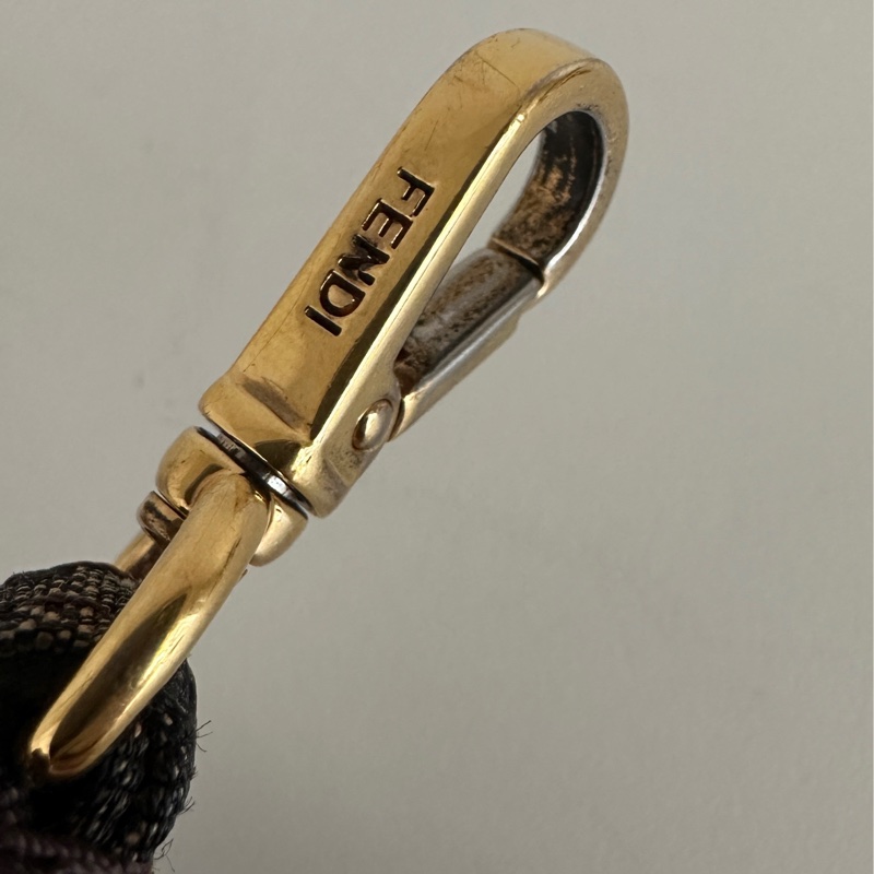 「🥖法棍包」 Fendi 迷你Baguette 棕色FF提花布料包款-21