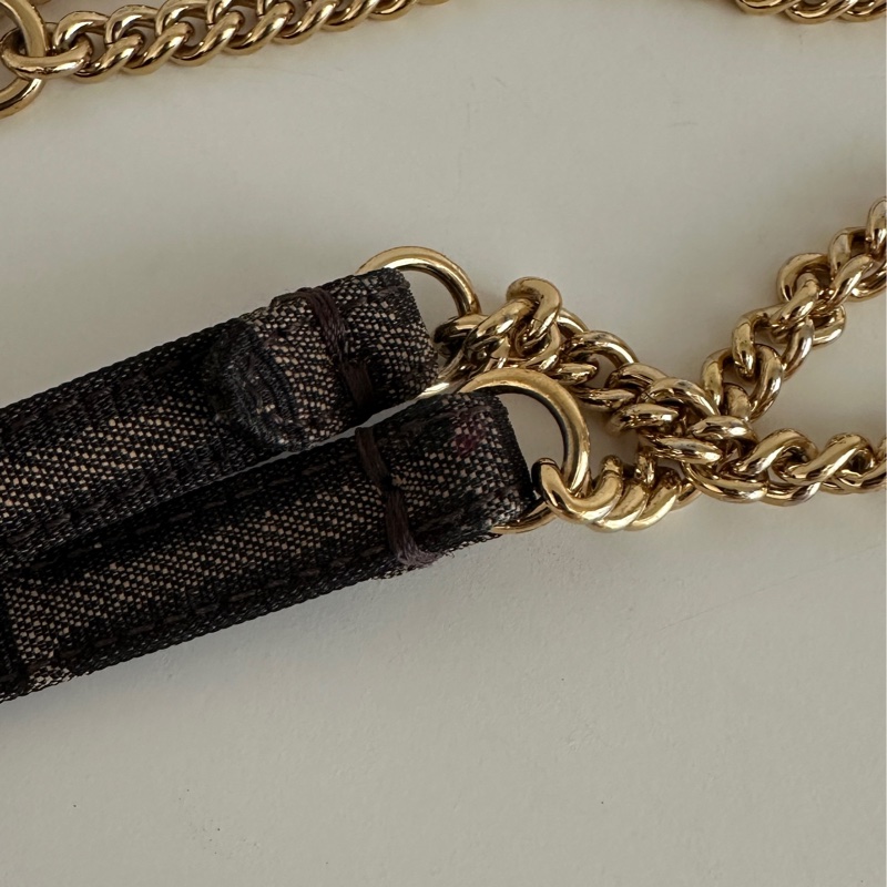 「🥖法棍包」 Fendi 迷你Baguette 棕色FF提花布料包款-24