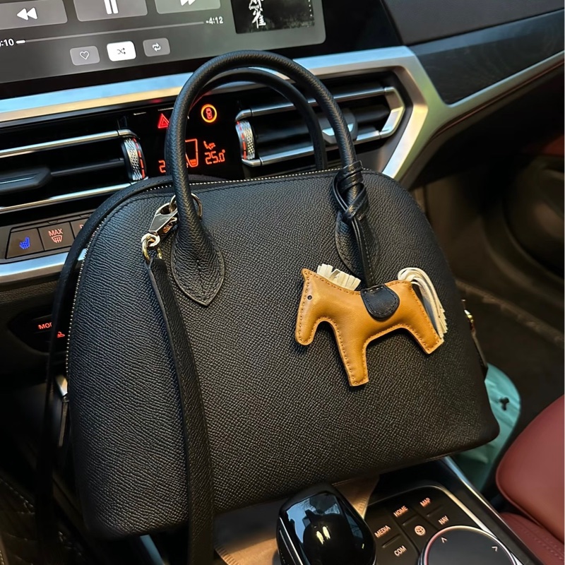 「M.Y精品」 Hermes 保齡球包25 1923 bolide 25 黑金 EP皮 W刻-2