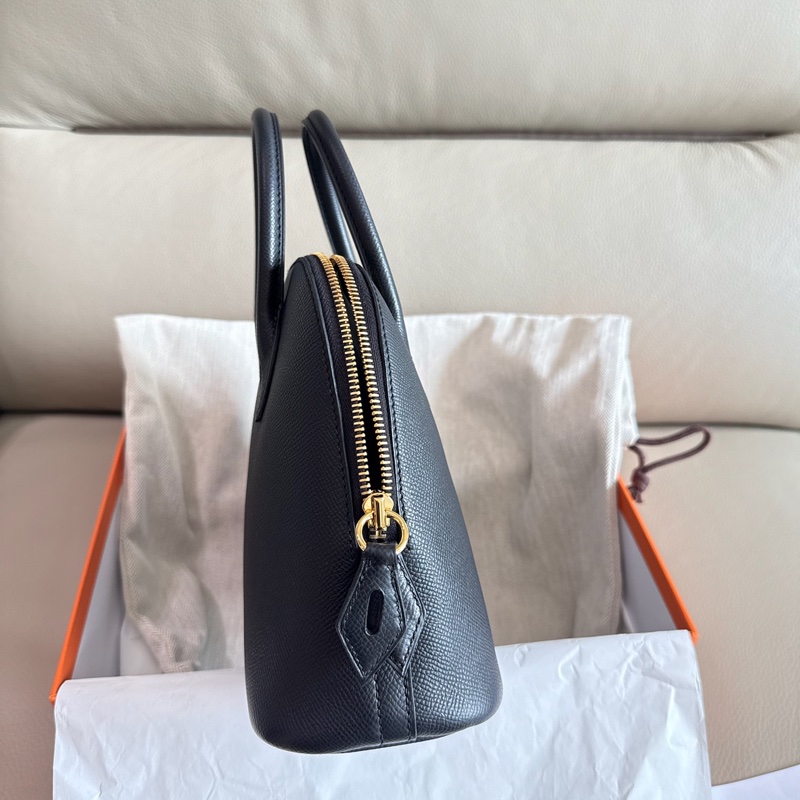 「M.Y精品」 Hermes 保齡球包25 1923 bolide 25 黑金 EP皮 W刻-8