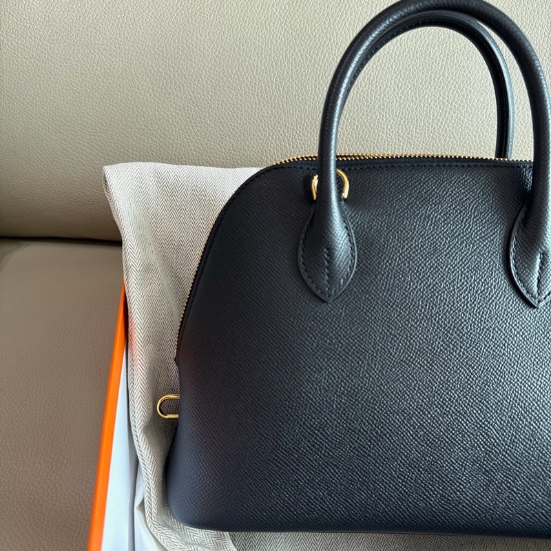 「M.Y精品」 Hermes 保齡球包25 1923 bolide 25 黑金 EP皮 W刻-13
