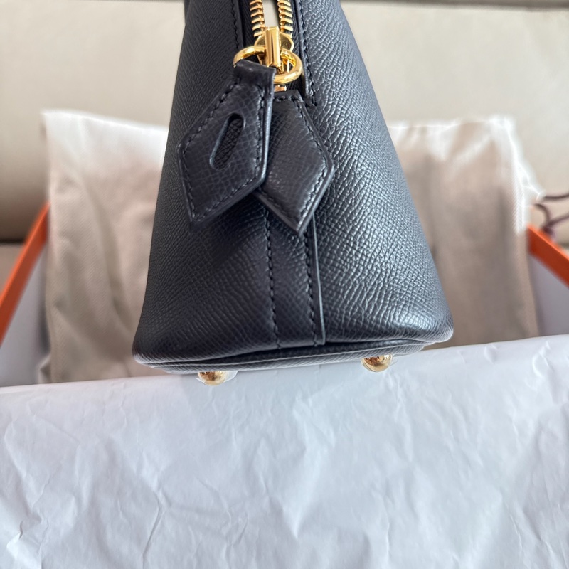 「M.Y精品」 Hermes 保齡球包25 1923 bolide 25 黑金 EP皮 W刻-20