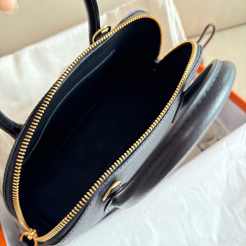 「M.Y精品」 Hermes 保齡球包25 1923 bolide 25 黑金 EP皮 W刻-22