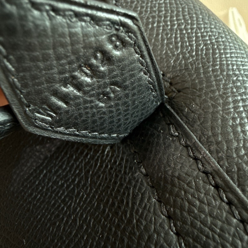 「M.Y精品」 Hermes 保齡球包25 1923 bolide 25 黑金 EP皮 W刻-25