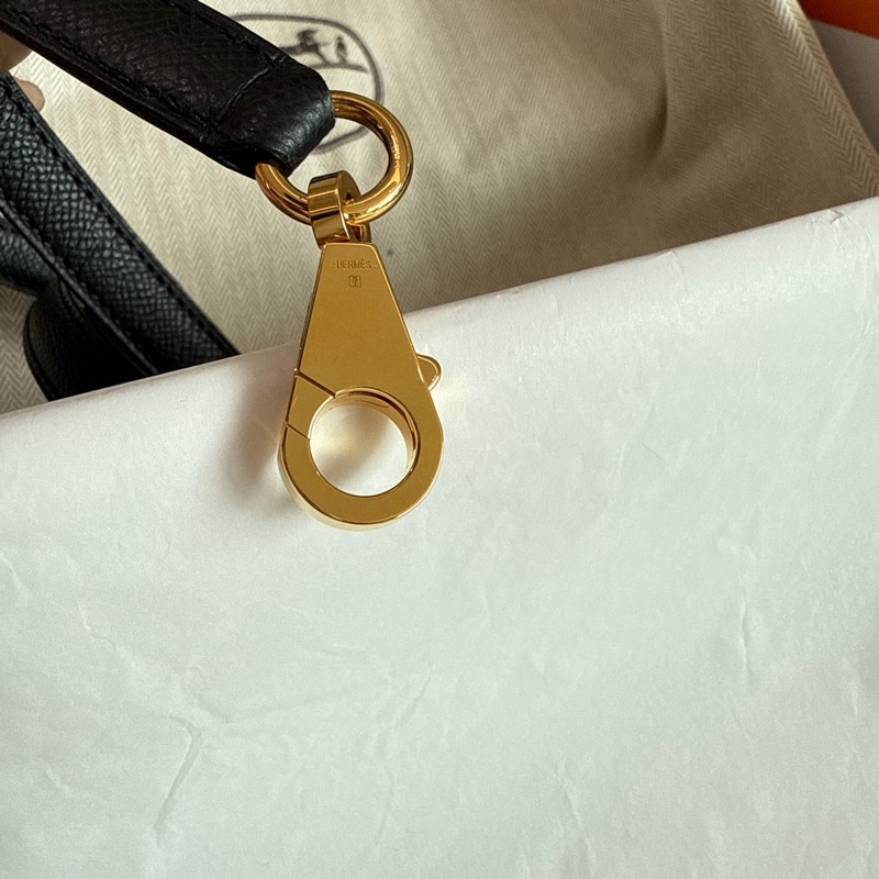 「M.Y精品」 Hermes 保齡球包25 1923 bolide 25 黑金 EP皮 W刻-31