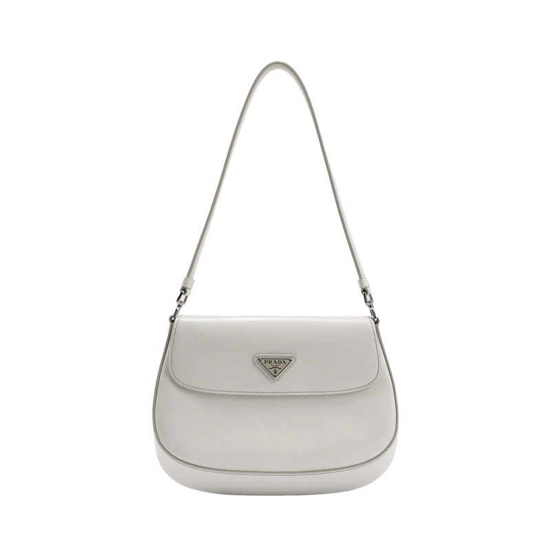 Prada cleo 光面牛皮 白色 肩背包-0