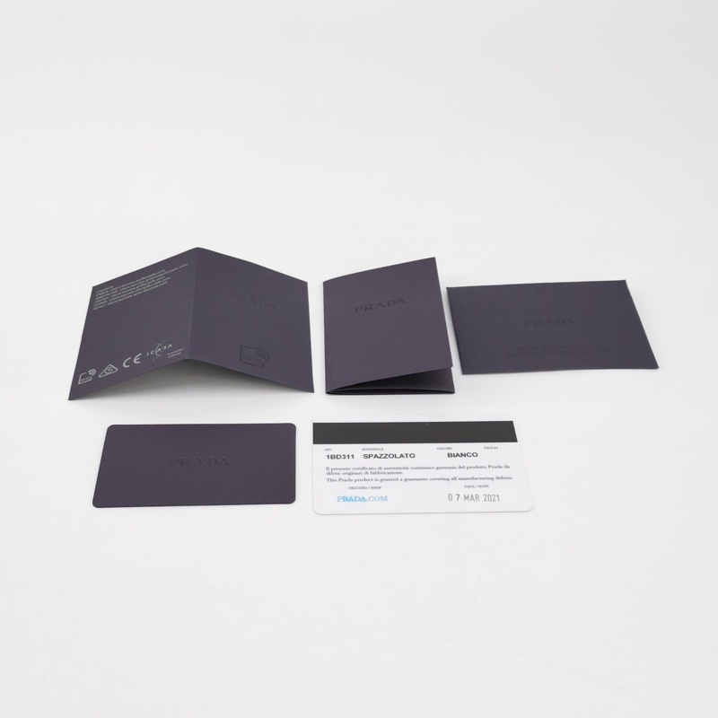 Prada cleo 光面牛皮 白色 肩背包-8