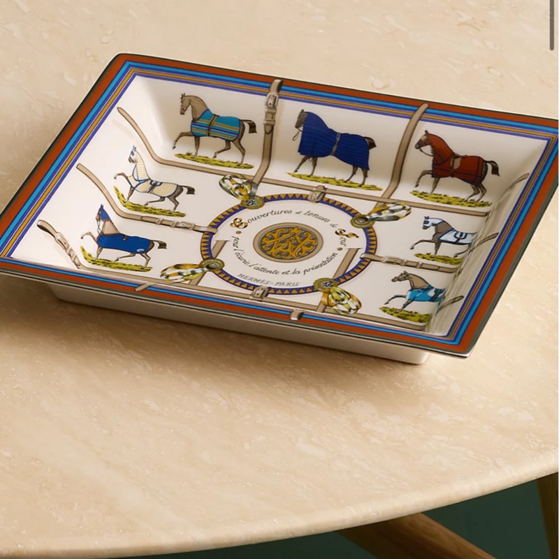 愛馬仕 Hermes 置物盤 全新 稀有 絲巾馬紋-2