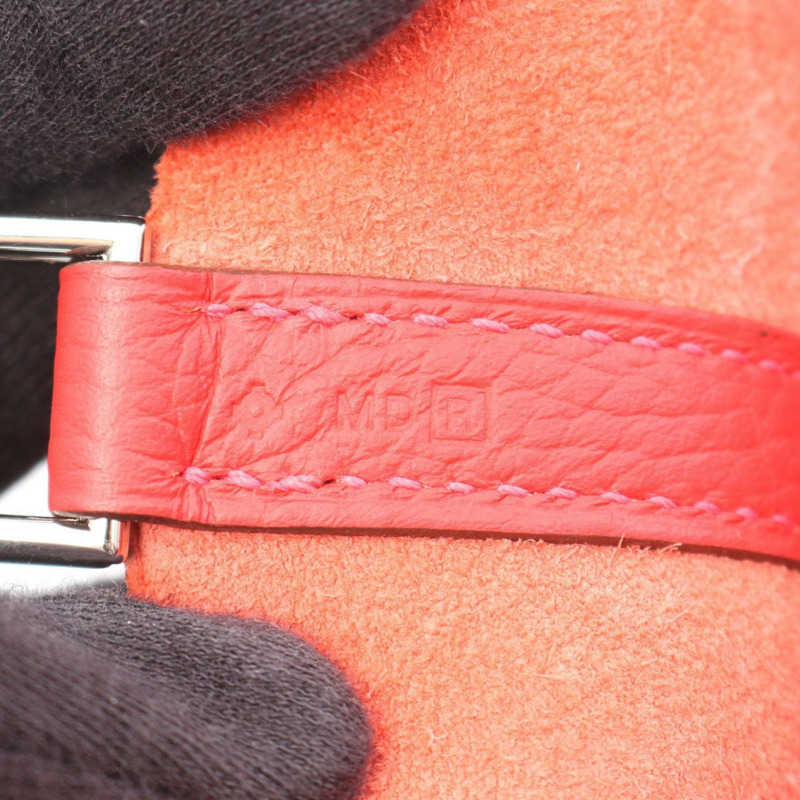 Hermes Hermès Picotin Lock MM 手提包,採用 Taurillon Clemence 皮革製成,紅色,適合女士。-4