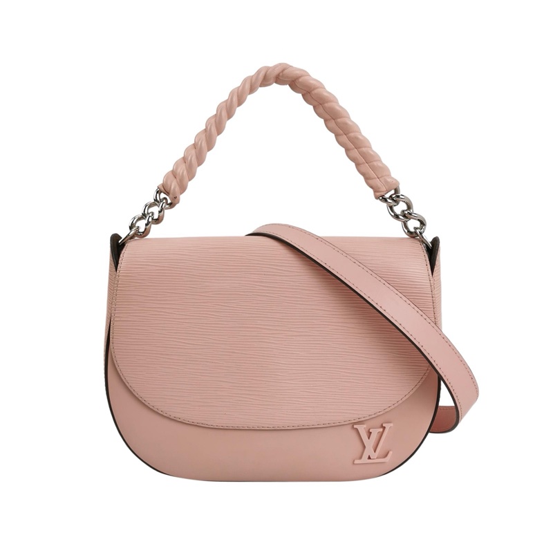 LV / 路易威登 Luna奶茶粉色 Epi皮斜挎 手提兩用包-0