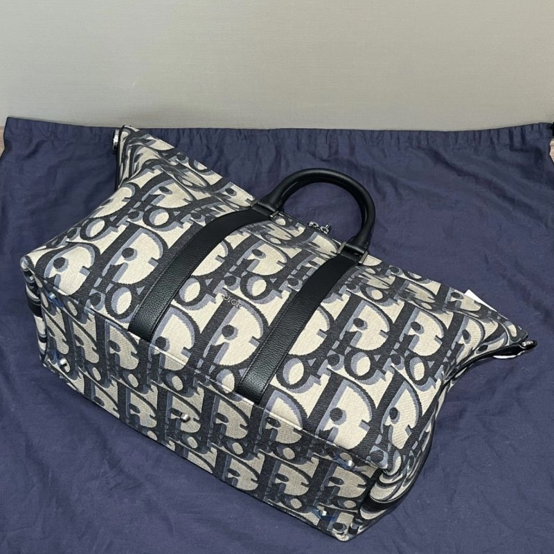 DIOR Weekender 40藍色老花手提肩背旅行袋41.5*34*22 全新閒置配件塵袋保卡吊牌-3