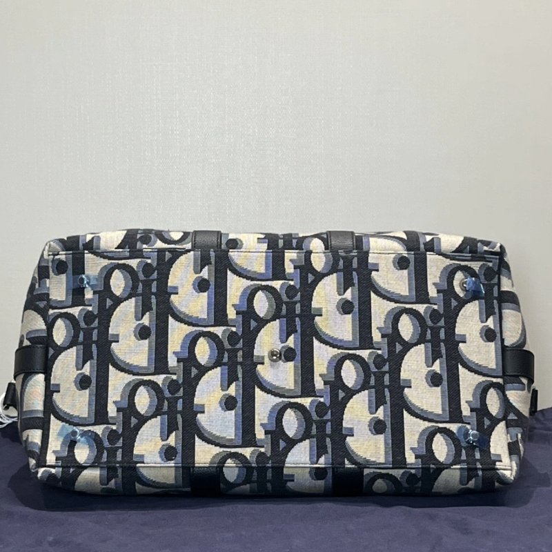 DIOR Weekender 40藍色老花手提肩背旅行袋41.5*34*22 全新閒置配件塵袋保卡吊牌-4