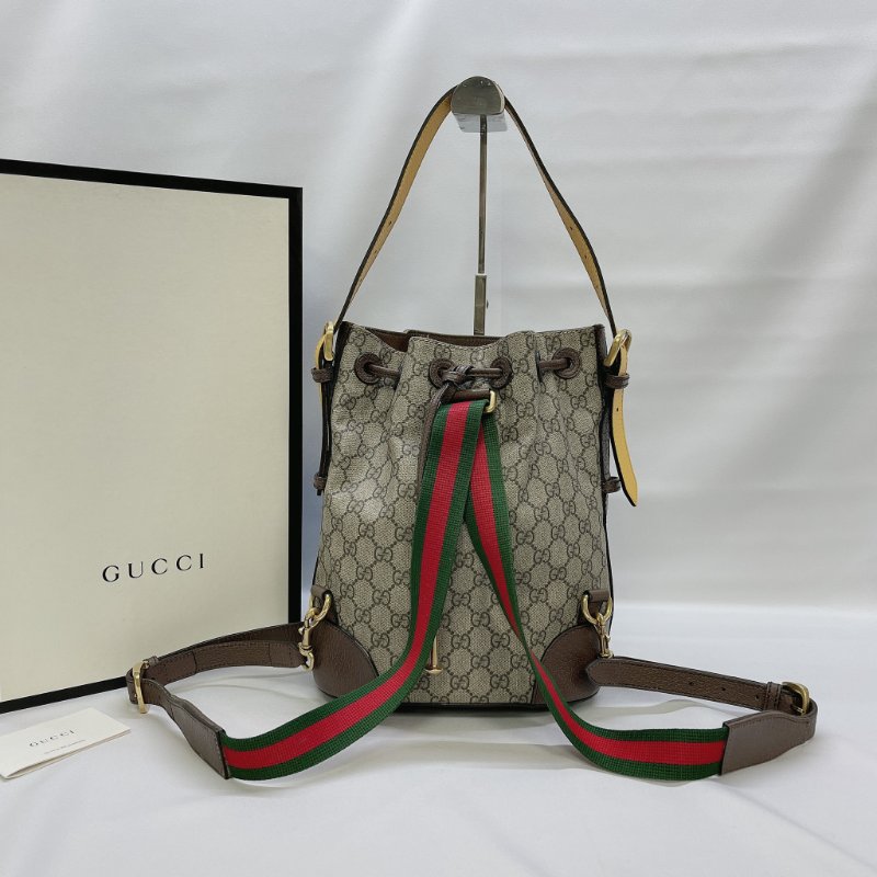 GUCCI GG Supreme束口手提後背包-1