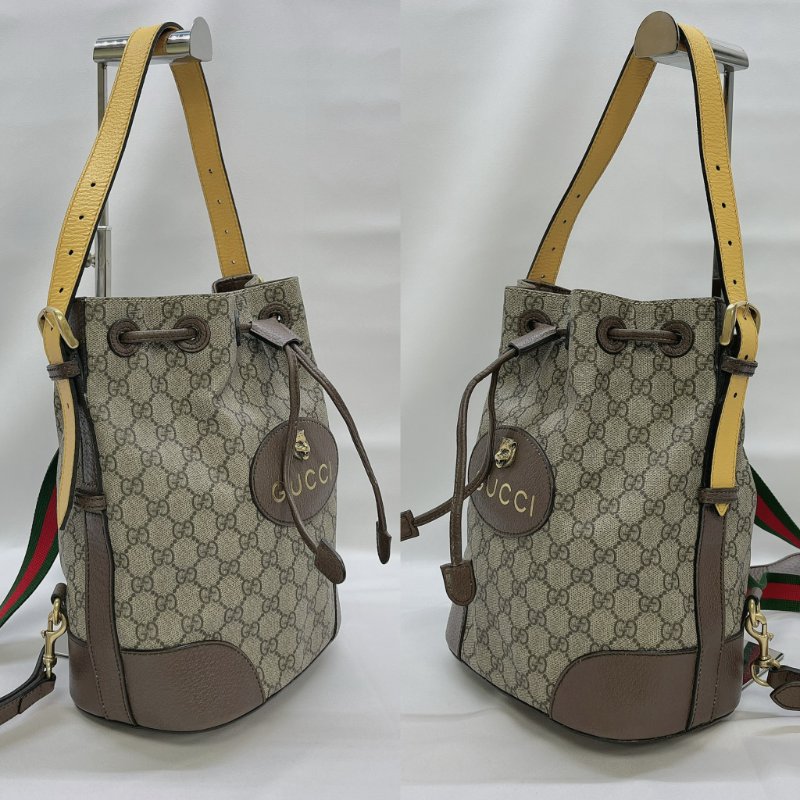 GUCCI GG Supreme束口手提後背包-2