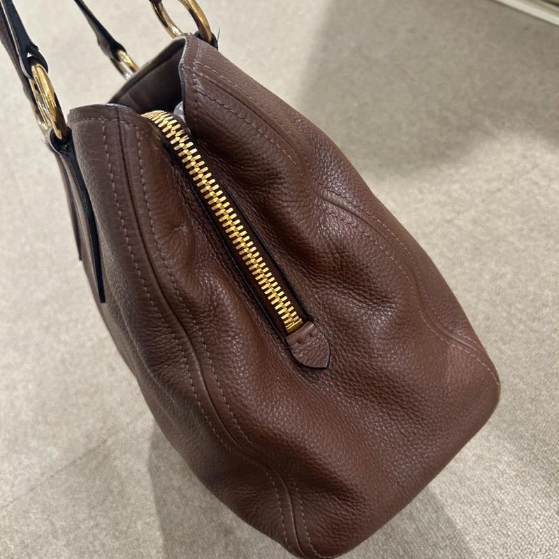 Miumiu 托特 斜挎 復古深棕色 尺寸約23*33-4