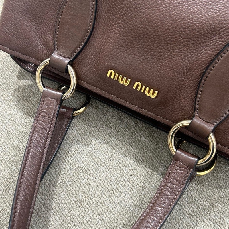 Miumiu 托特 斜挎 復古深棕色 尺寸約23*33-9