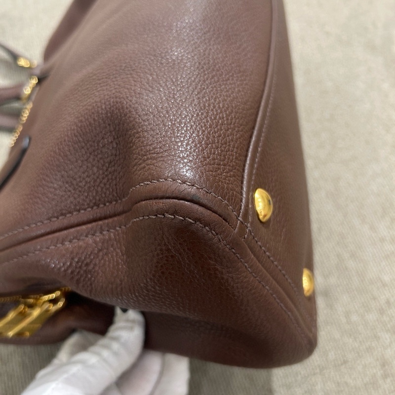 Miumiu 托特 斜挎 復古深棕色 尺寸約23*33-12