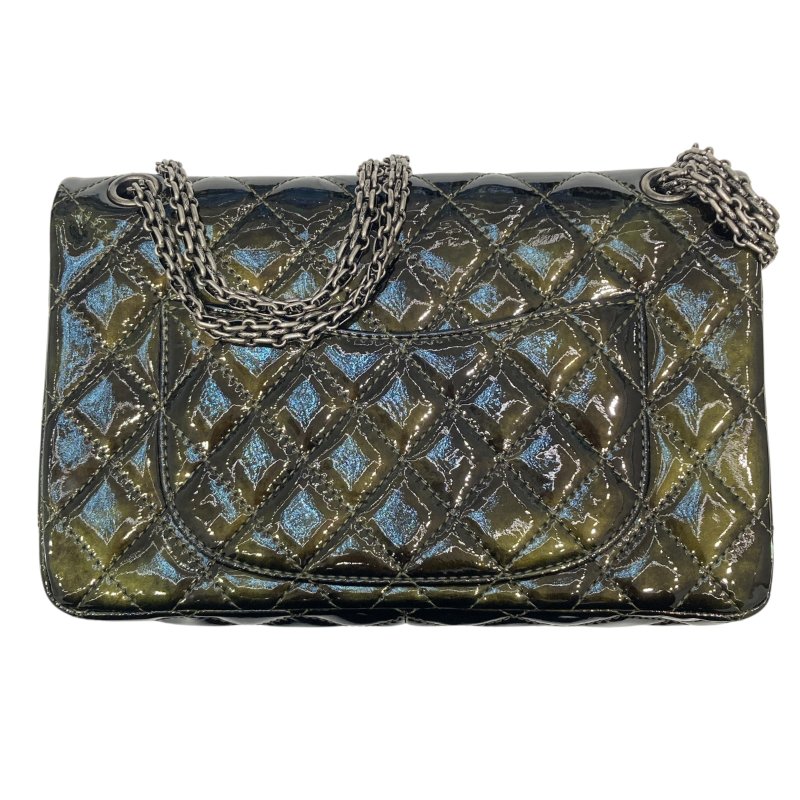 CHANEL 香奈兒 CHANEL 2.55 漆皮 肩背包 墨綠色-1