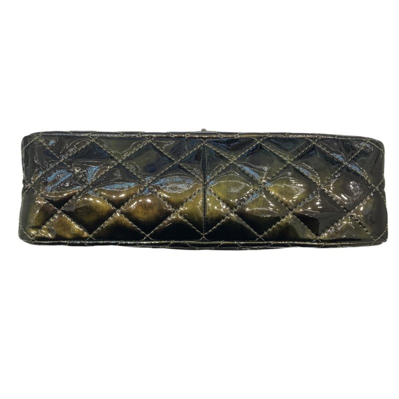 CHANEL 香奈兒 CHANEL 2.55 漆皮 肩背包 墨綠色-4