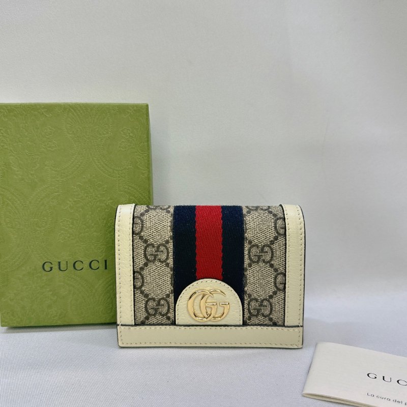 GUCCI Ophidia米白帆布短夾-0