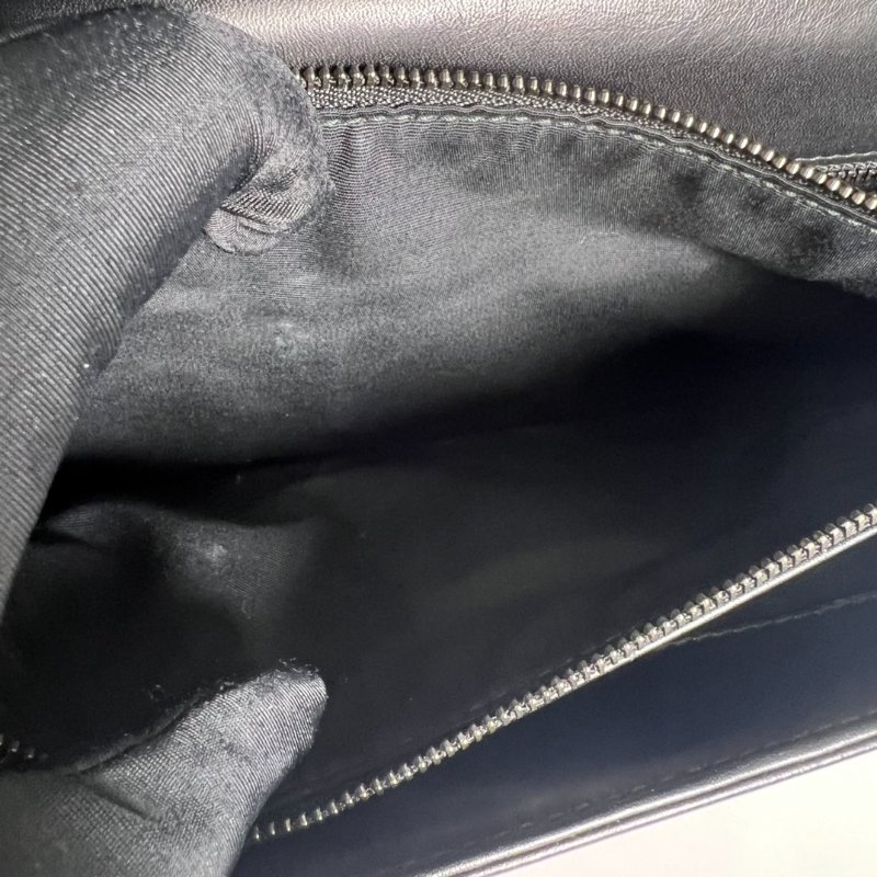 BVLGARI 黑編織邊蛇頭包-5
