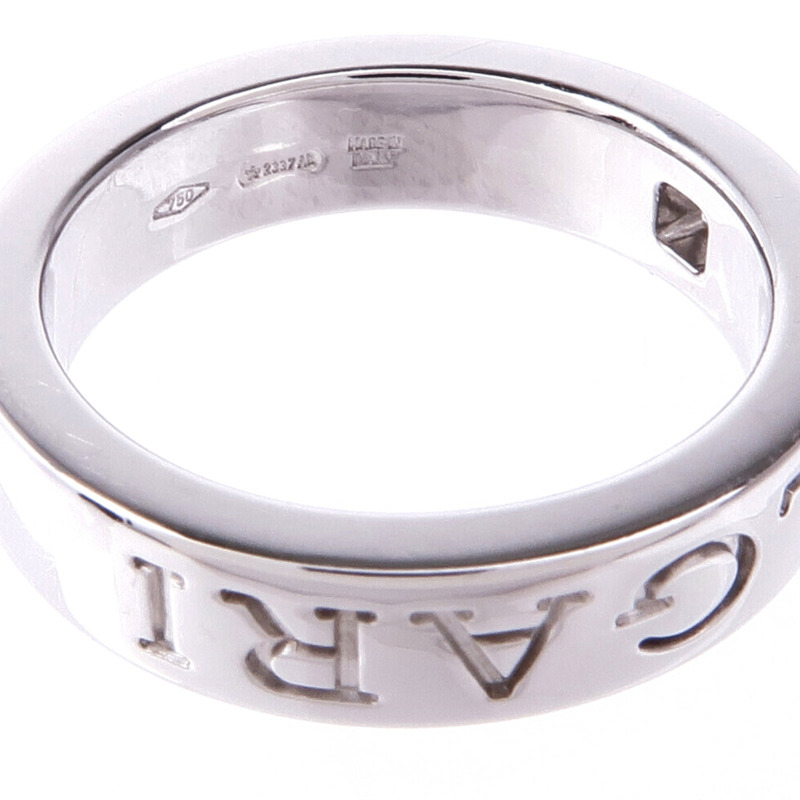 BVLGARI 18K白金B-zero1 Double Logo Diamond Ring鑽石戒指US#3.5-4