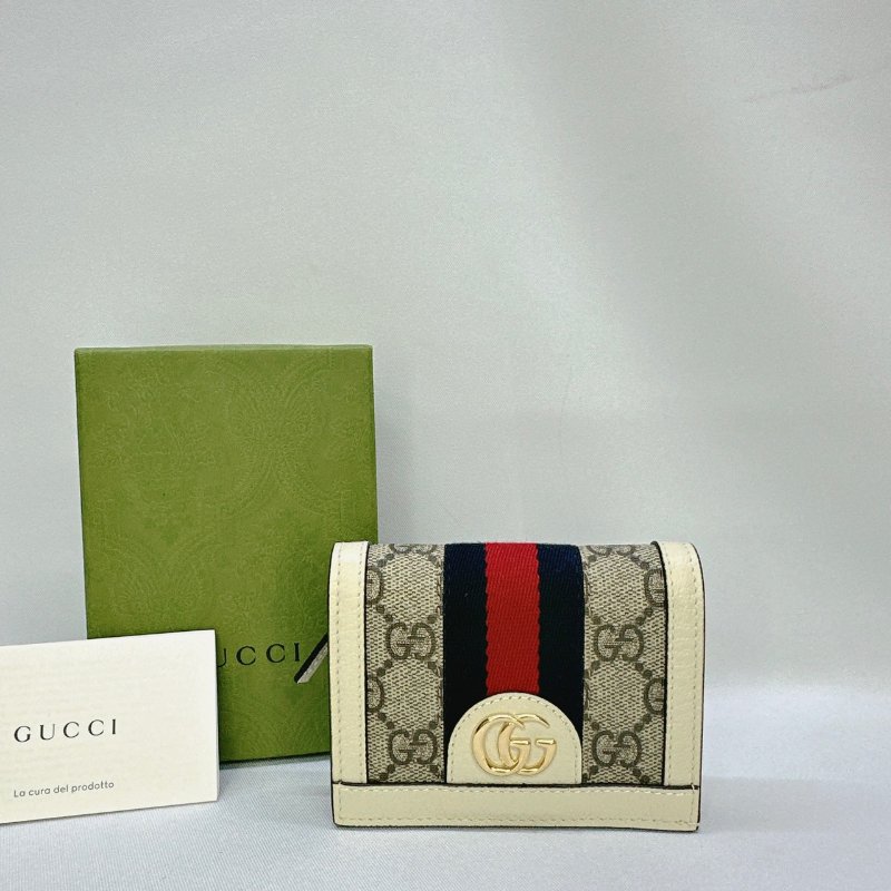 GUCCI Ophidia經典印花帆布短夾-0