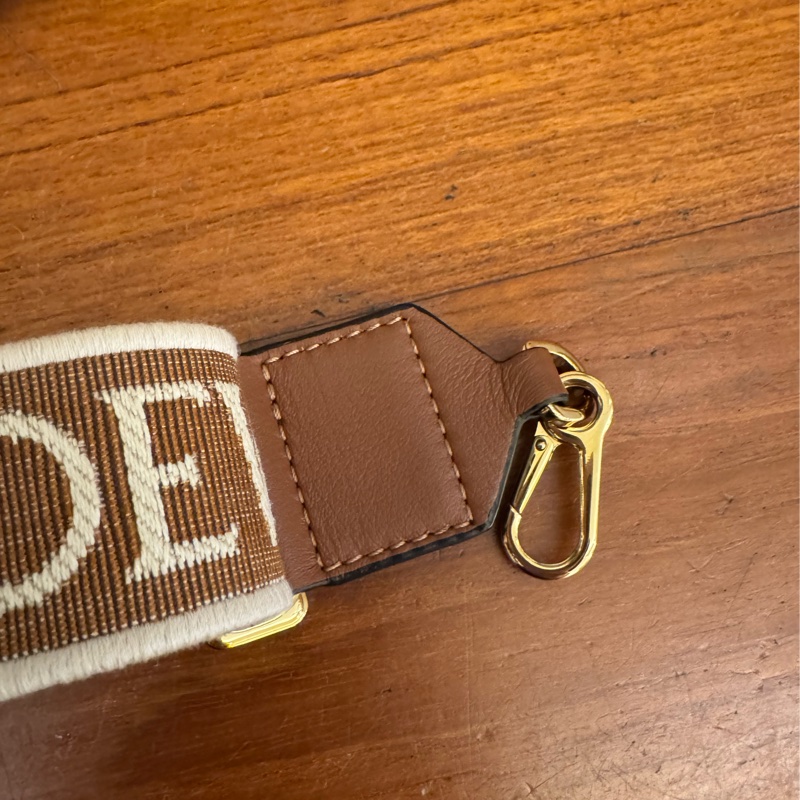 Loewe棕色白logo寬背帶-3