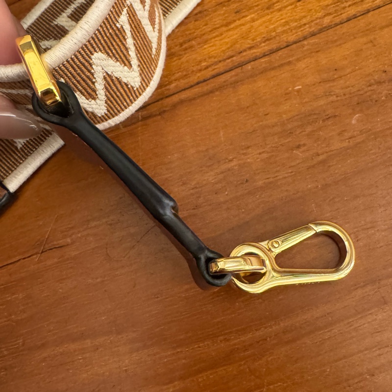Loewe棕色白logo寬背帶-7