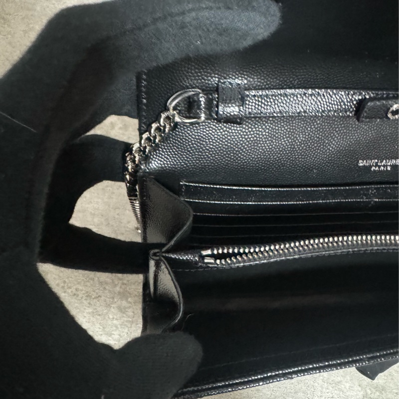 正品 Ysl經典黑銀荔枝皮woc 22cm-13