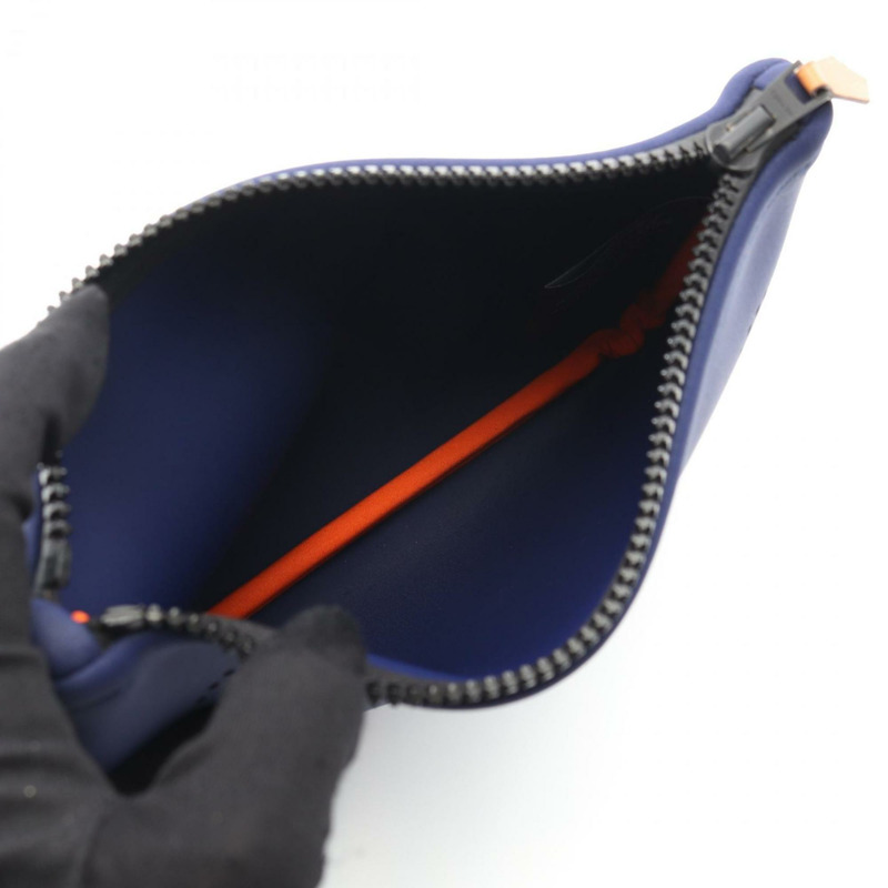 Hermes Hermès Neoban PM Purp Fiction Pouch 包,氯丁橡膠,女款,藍色-2