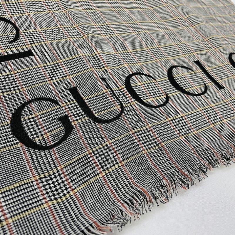 GUCCI 全新千鳥格羊毛披肩-2