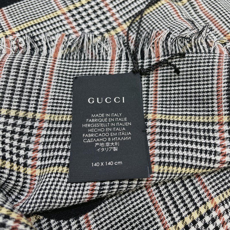 GUCCI 全新千鳥格羊毛披肩-4