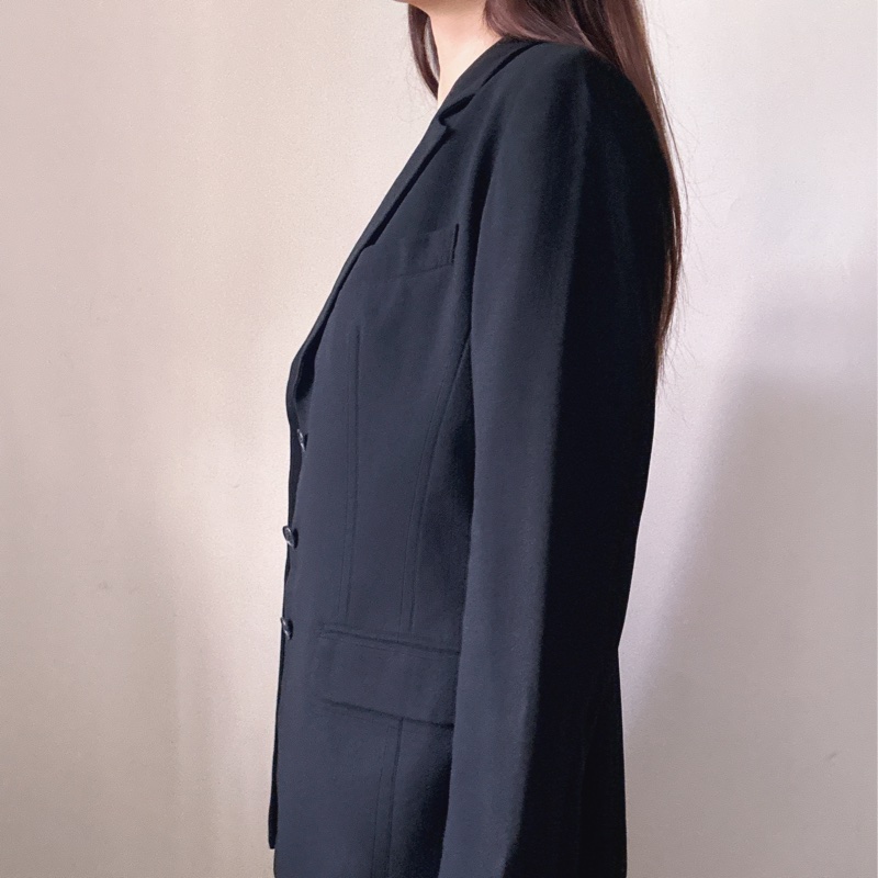 LANVIN 黑色西裝外套 條腰顯瘦 四季可穿 38 中號-8