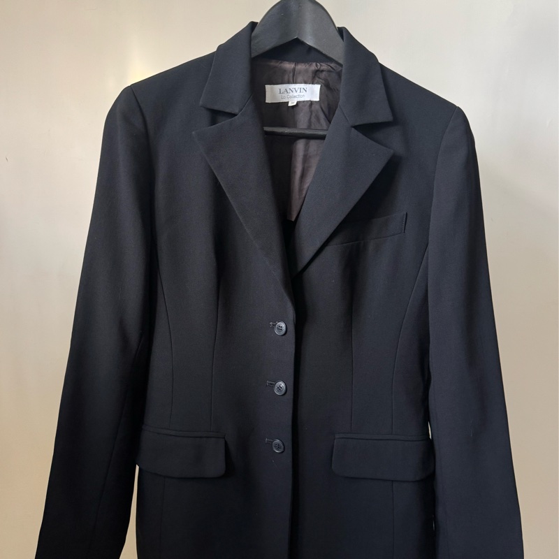LANVIN 黑色西裝外套 條腰顯瘦 四季可穿 38 中號-10