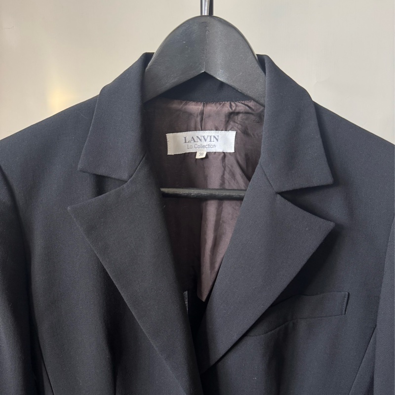 LANVIN 黑色西裝外套 條腰顯瘦 四季可穿 38 中號-11