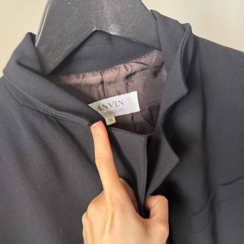 LANVIN 黑色西裝外套 條腰顯瘦 四季可穿 38 中號-16
