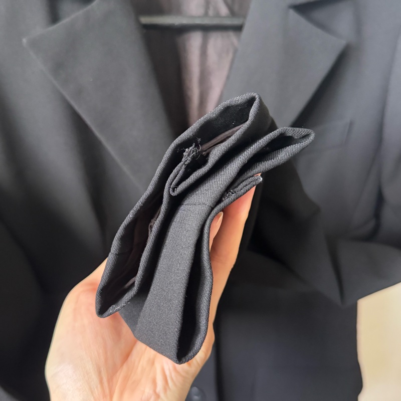 LANVIN 黑色西裝外套 條腰顯瘦 四季可穿 38 中號-17