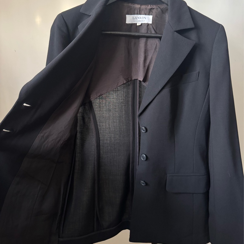 LANVIN 黑色西裝外套 條腰顯瘦 四季可穿 38 中號-18