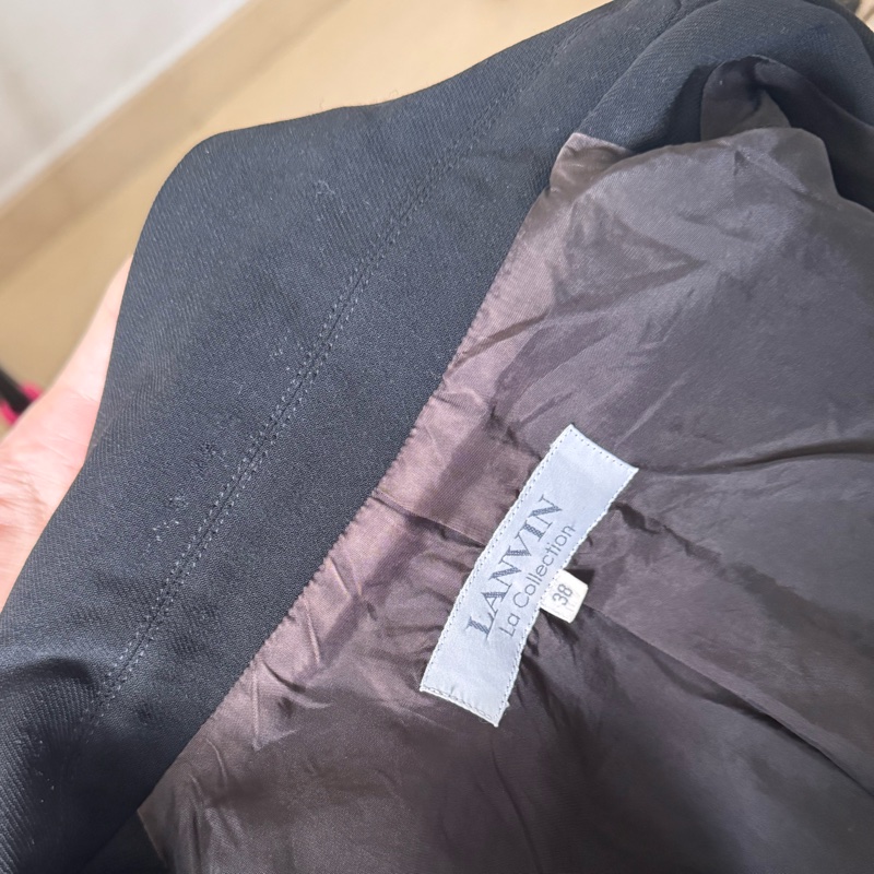 LANVIN 黑色西裝外套 條腰顯瘦 四季可穿 38 中號-21
