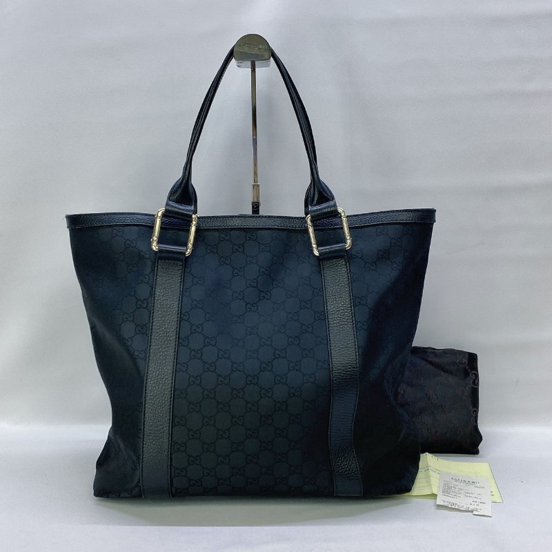 GUCCI 老花尼龍帆布托特包-1