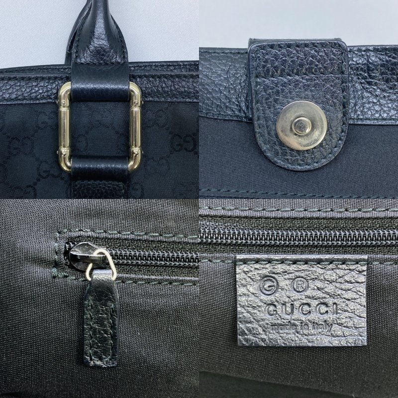 GUCCI 老花尼龍帆布托特包-4