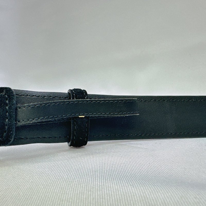 GUCCI 黑金麂皮皮帶-5