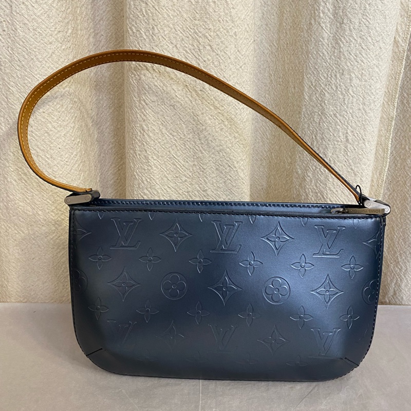 Louins Vuitton 路易威登Mat Fowler/中古手提腋下包 漆皮亞光-0