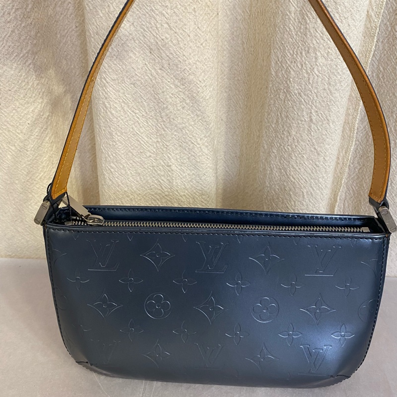 Louins Vuitton 路易威登Mat Fowler/中古手提腋下包 漆皮亞光-1
