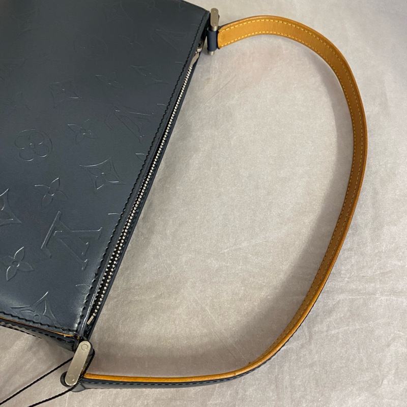 Louins Vuitton 路易威登Mat Fowler/中古手提腋下包 漆皮亞光-9