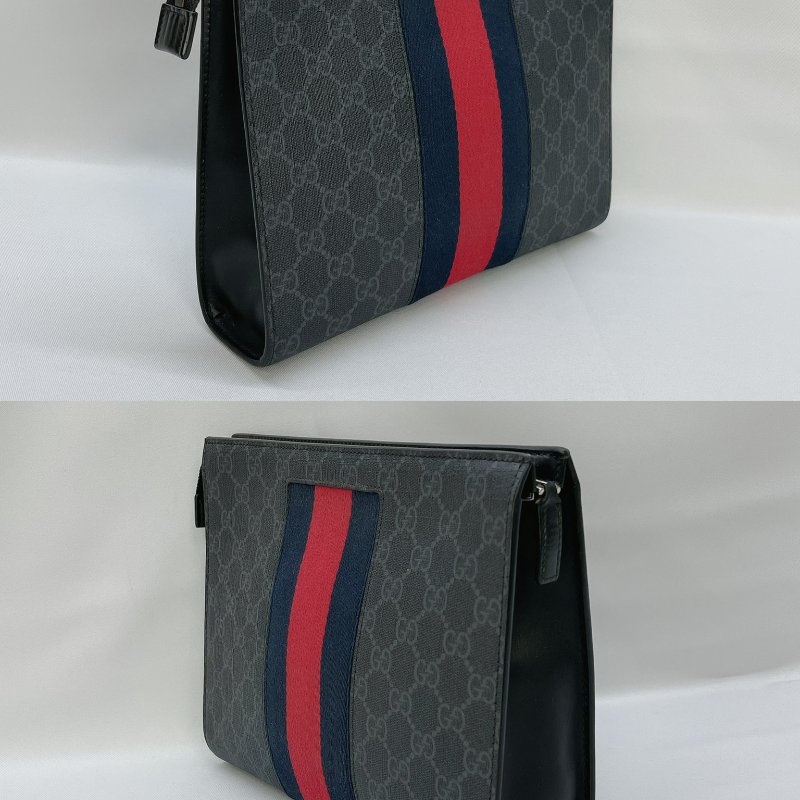 GUCCI 藍紅藍拉鍊手拿包-2