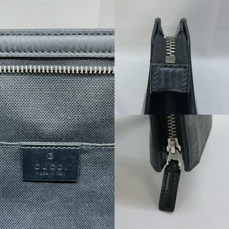 GUCCI 藍紅藍拉鍊手拿包-5