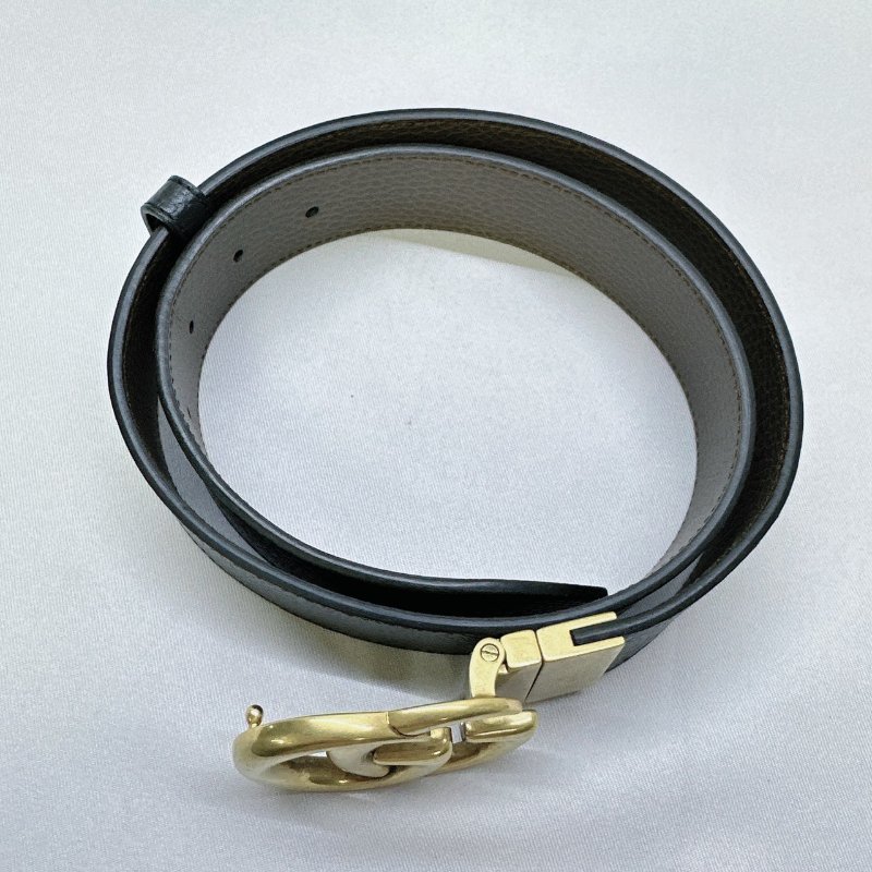 GUCCI 雙G皮革翻轉扣頭雙面皮帶-7