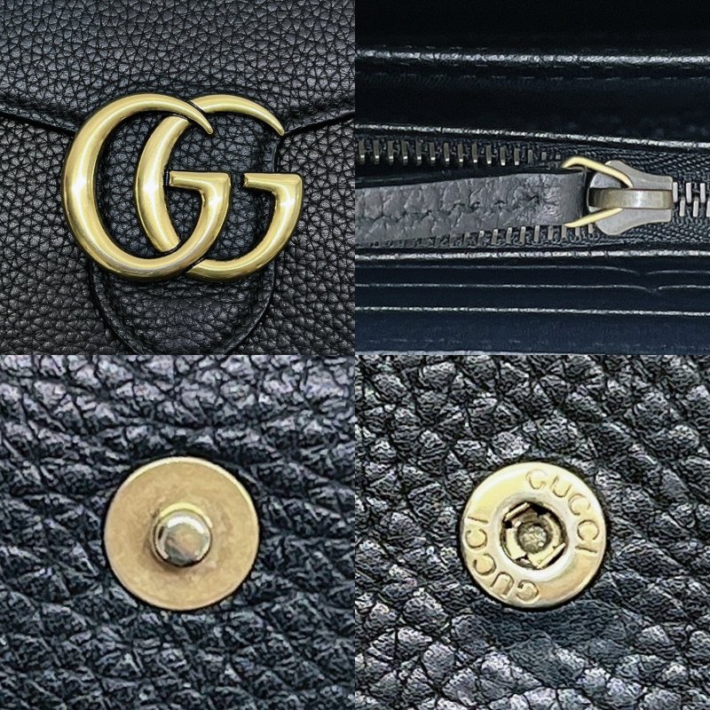 GUCCI 雙G荔紋牛皮WOC鏈帶包-5